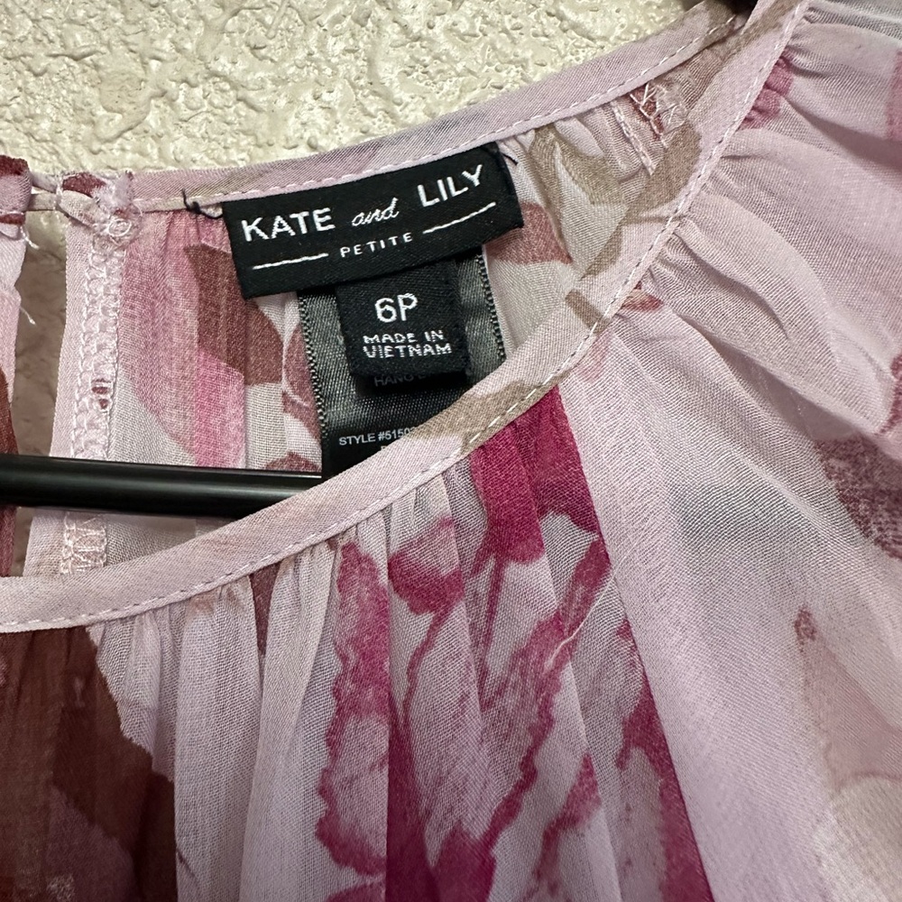 Kate and Lily Pink Floral Blouse